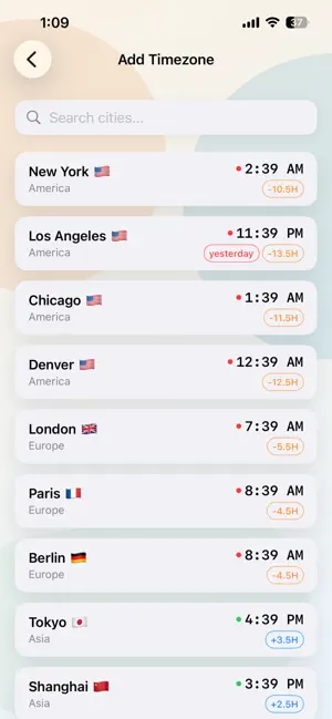 Timezone Planner screenshot 2