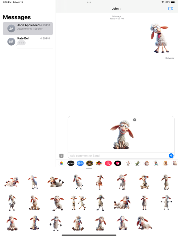 Screenshot #5 pour Loopy Lamb Stickers