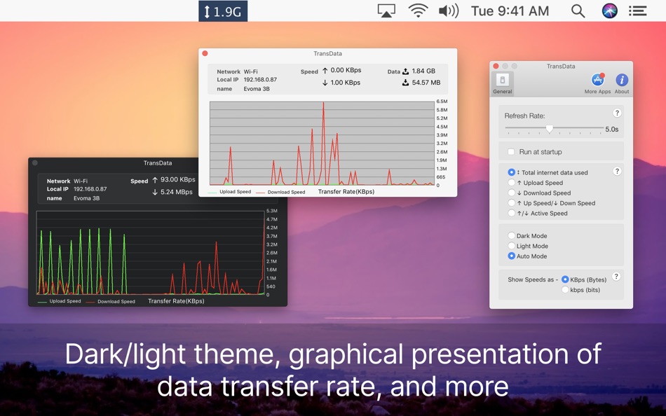 #3. Data tracker Widget :TransData (macOS) 게시자: AppYogi Software