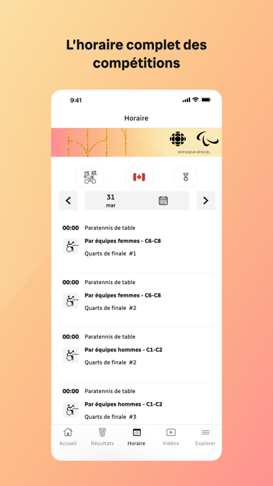 Radio-Canada Paralympiques Screenshot
