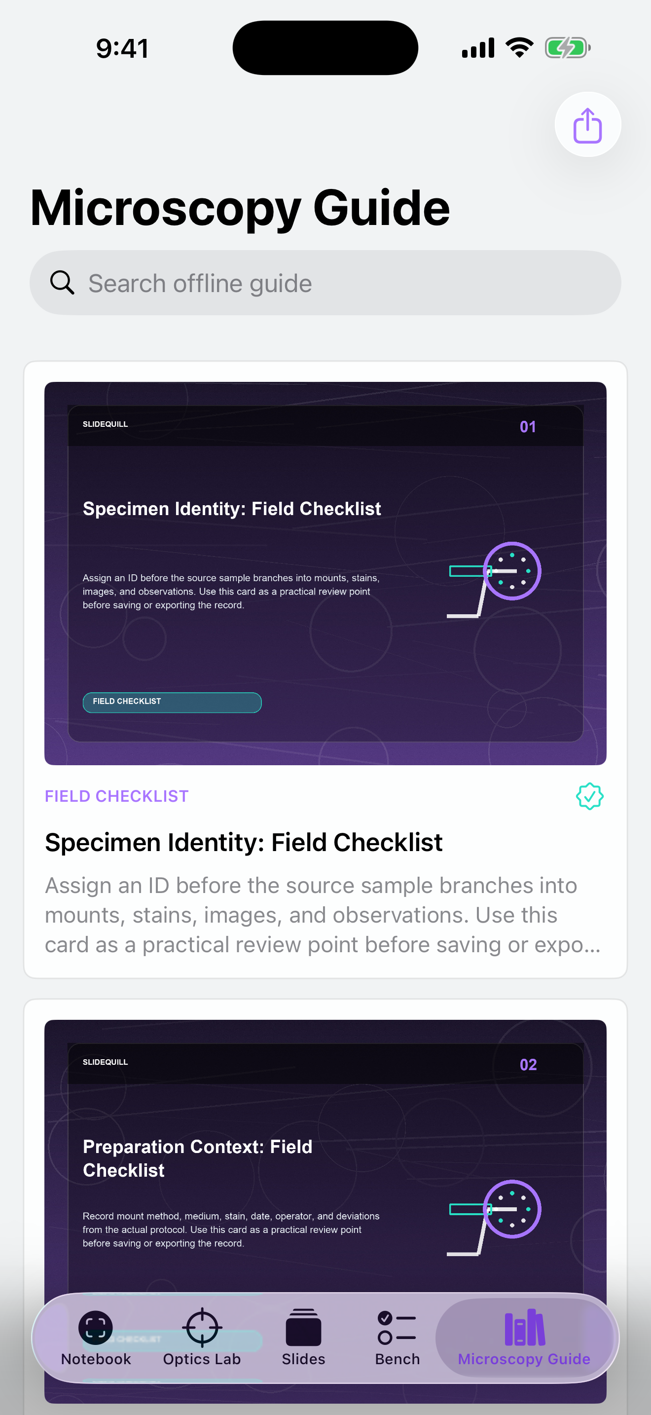 Slidequill: Microscope Notes screenshot 3 of 3