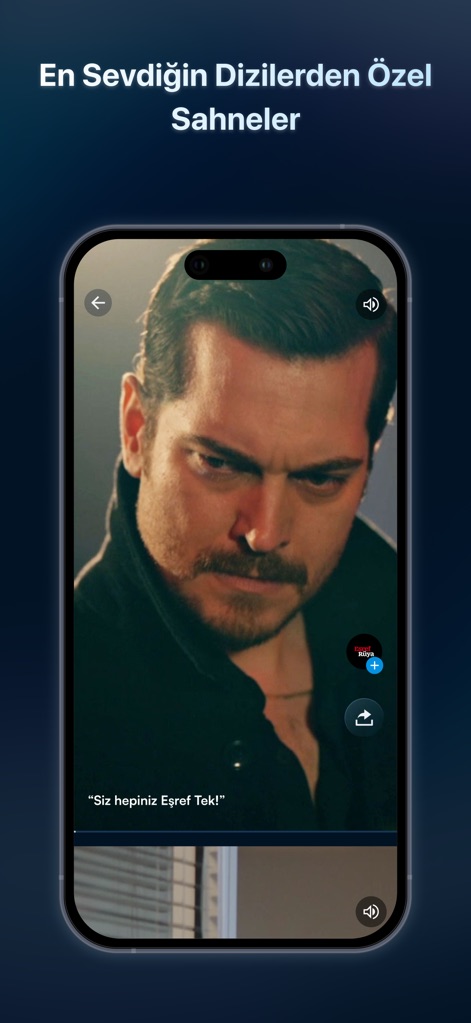 Kanal D - Watch Series & TV - Esta herramienta destaca la reproducción de escenas especiales en formato vertical, permitiendo a los usuarios compartir clips fácilmente y disfrutar de contenidos específicos de sus series favoritas.