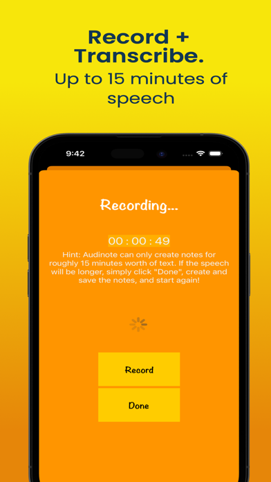 Audinote: AI Note Taker iPhone screenshot 4 - Productivity app