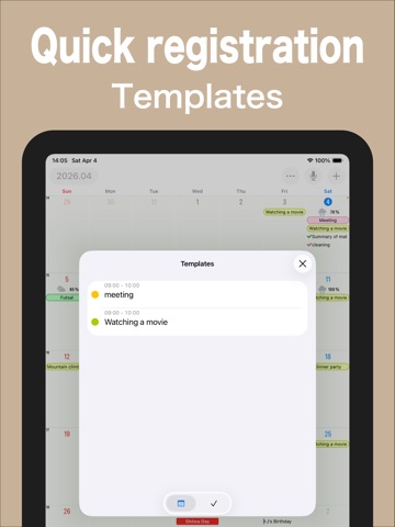 ScheduleNote - Simple Calendar iPad screenshot
