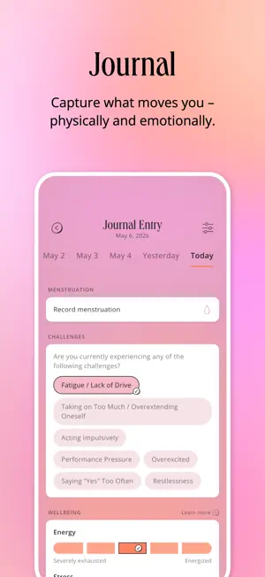 mina cycle tracker screenshot 2