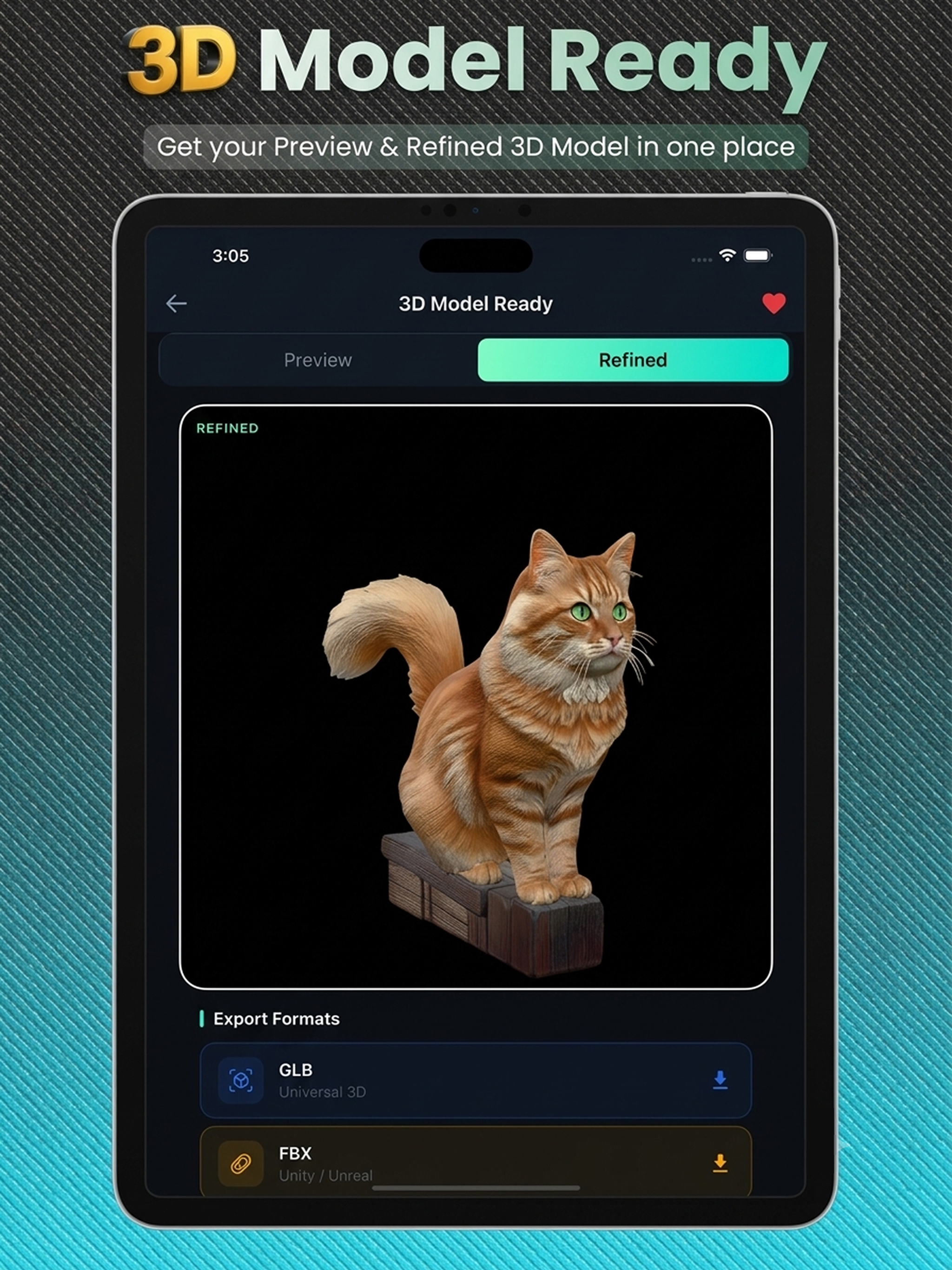 Hi3D AI - 3D model generator