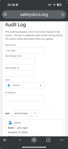 SafetyDocs screenshot