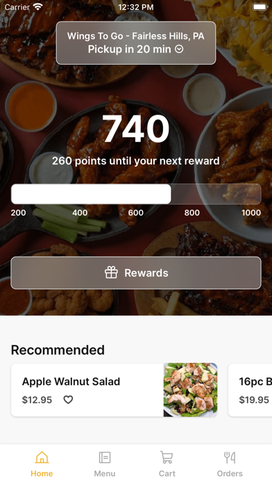 Wings To Go - PA iPhone screenshot 1 - Food & Drink app