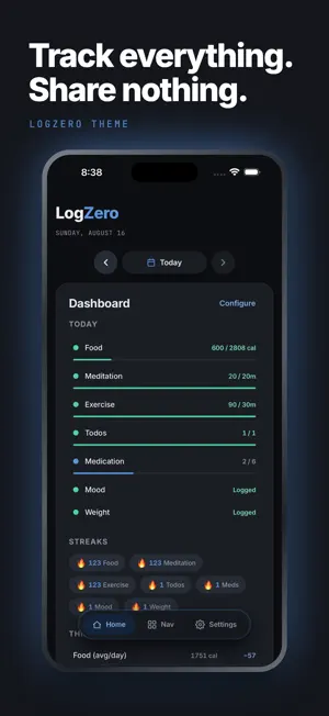 LogZero: Private Life Tracker screenshot 1