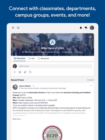 MyWharton v2 iPad screenshot