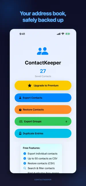 ContactKeeper: Contacts Backup screenshot 2