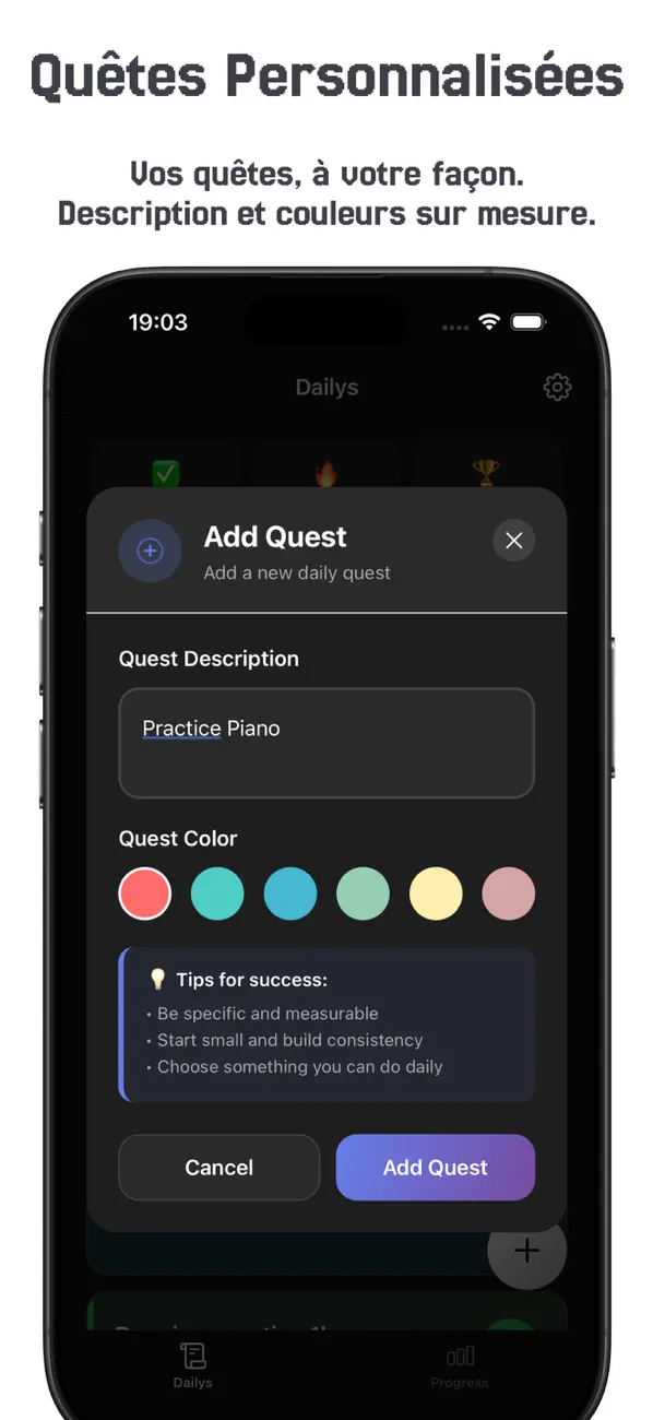 Screenshot #2 pour Daily: Habitudes & Objectifs