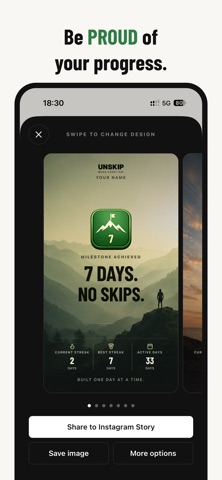UNSKIP: Fitness Habit Tracker iPhone screenshot