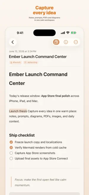 Ember: Markdown Notes screenshot 1