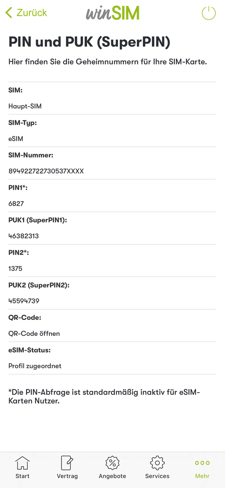 winSIM Servicewelt screenshot 3