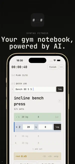 Syntax: AI Workout Log screenshot 1