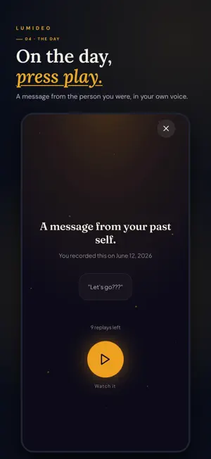 Lumideo: Video to Future Self screenshot 4