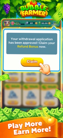 Bubble Farmer: Win Real Cash iPhone screenshot