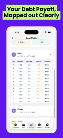 Debt Payoff Tracker - DebtFree iPhone screenshot