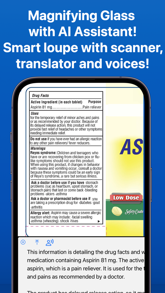 #1. Magnifying Glass + AI, Voice (iOS) 由: Kairoos Solutions SL