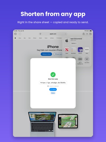 Shlinkly iPad screenshot
