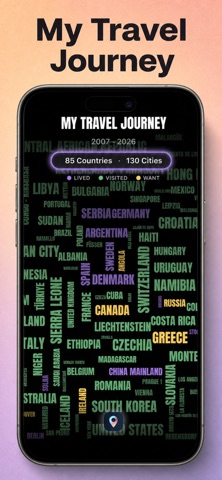 World Map: Visited Countries Screenshot 3 of 5