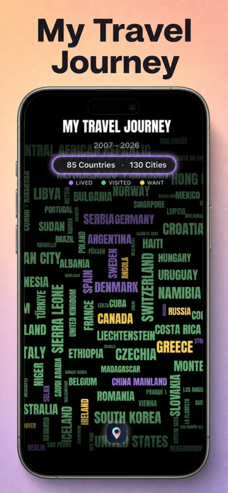 World Map: Visited Countries Screenshot 3 of 5