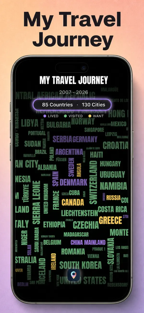 Screenshot #3 pour World Map: Visited Countries