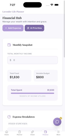 Lavender Life Planner screenshot