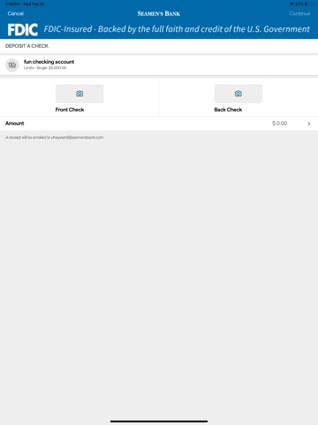 Seamen's Bank Mobile iPad screenshot