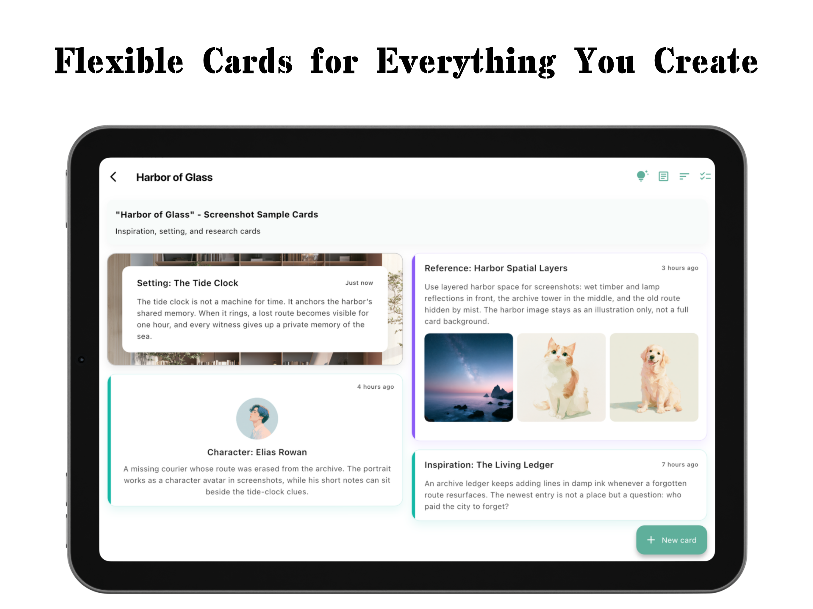 CardFlow Minimal Writing