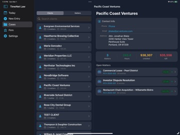 TimeNet Law ipad screenshot 4