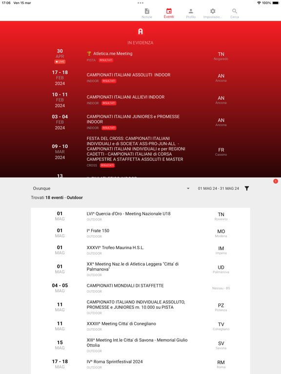 Atletica.me iPad screenshot 7 - Sports app