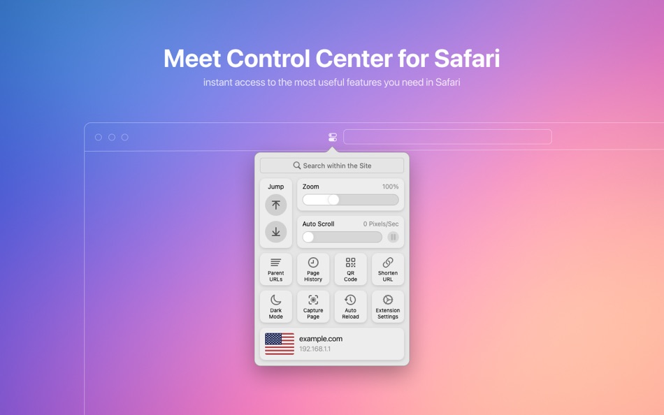 #1. Control Center for Safari (macOS) 来自: Gaolan Huang