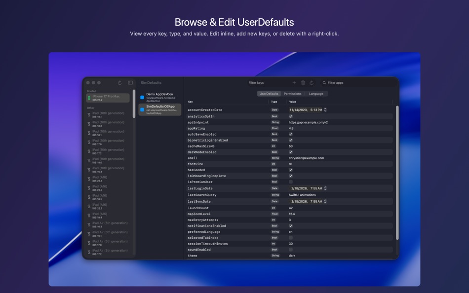 #2. SimDefaults (macOS) By: Chrystian Vieyra