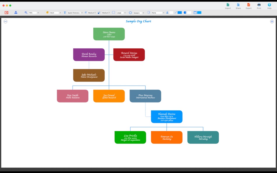 #6. Org Chart Maker (macOS) بواسطة: IW Technologies LLC