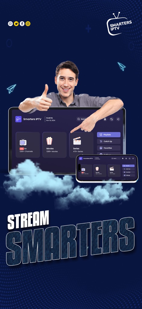 Smarters IPTV Player - L'interfaccia principale è progettata per una navigazione intuitiva, come evidenziato dalle sezioni ben organizzate per "Movies" e dall'accessibilità della funzione "Search" per trovare rapidamente i contenuti.