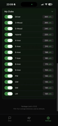 Yardage Lock screenshot
