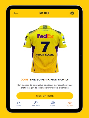CHENNAI SUPER KINGS. iPad screenshot