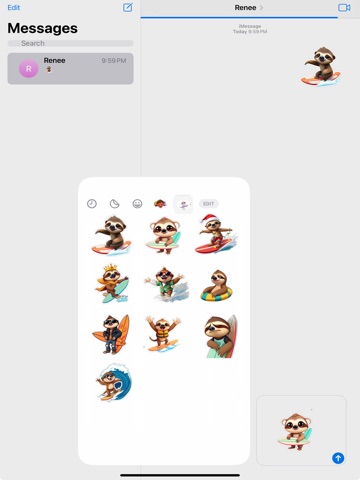 Surfing Sloth iPad screenshot