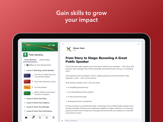 Weaving Us iPad screenshot 1 - Social Networking app