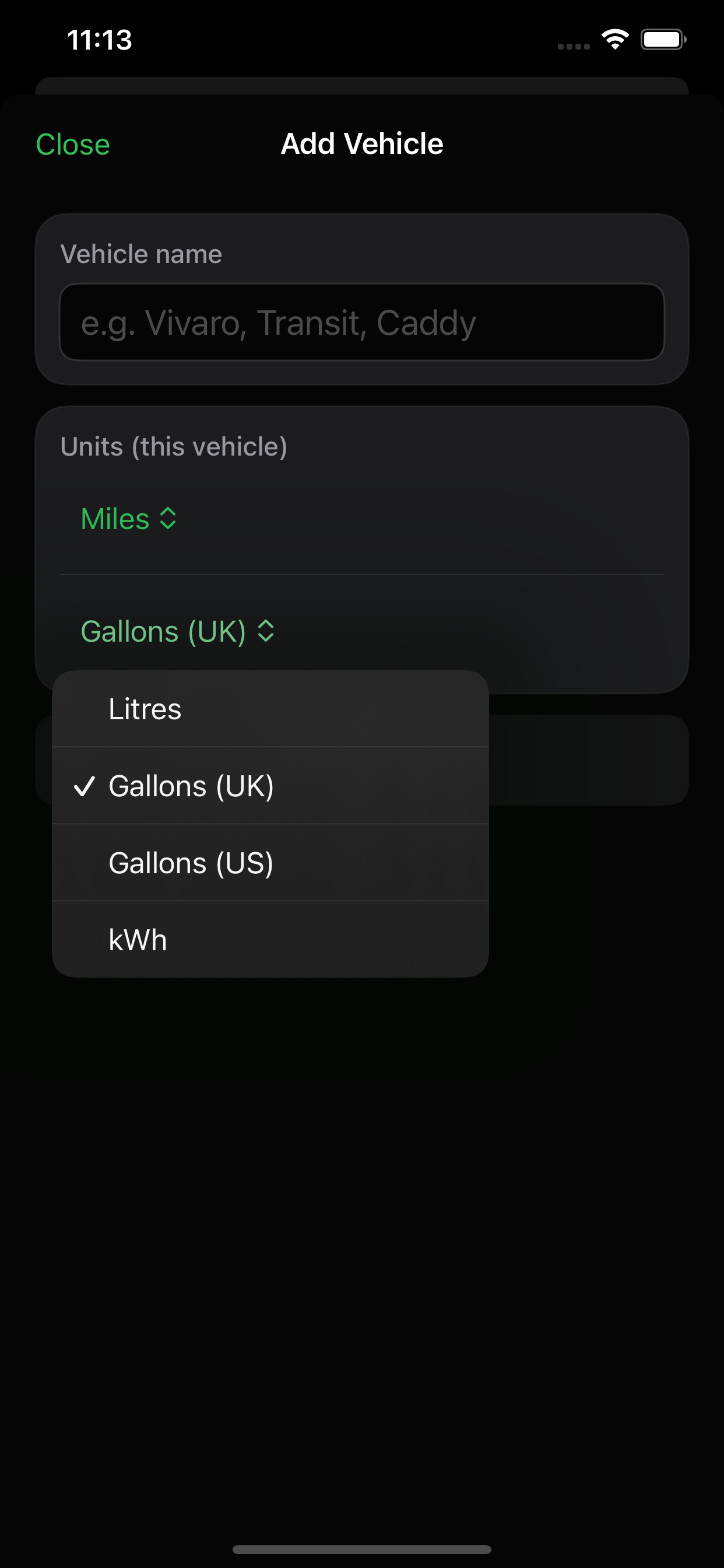 VFCalc Fuel Tracker