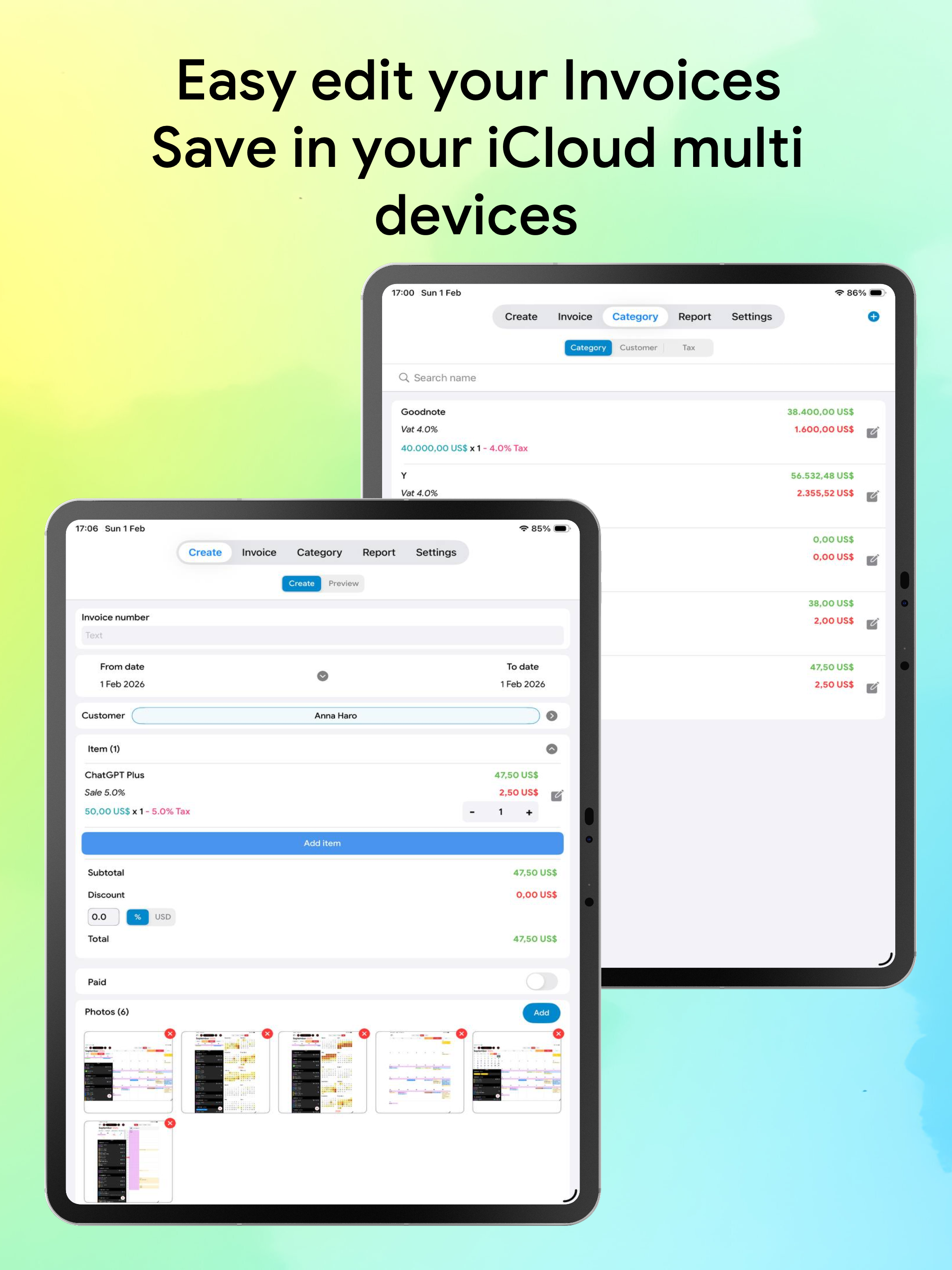 Invoice Maker: Tracker Receipt