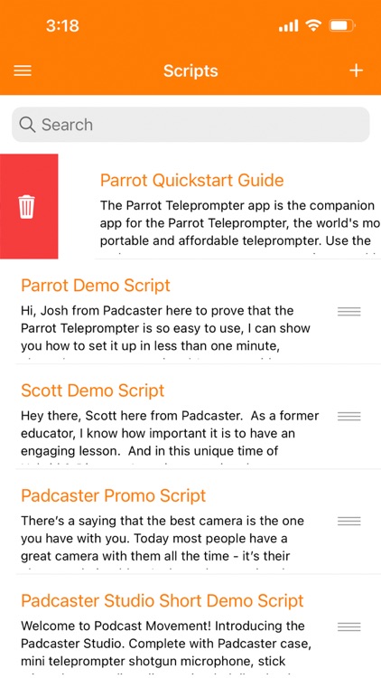 Parrot Teleprompter