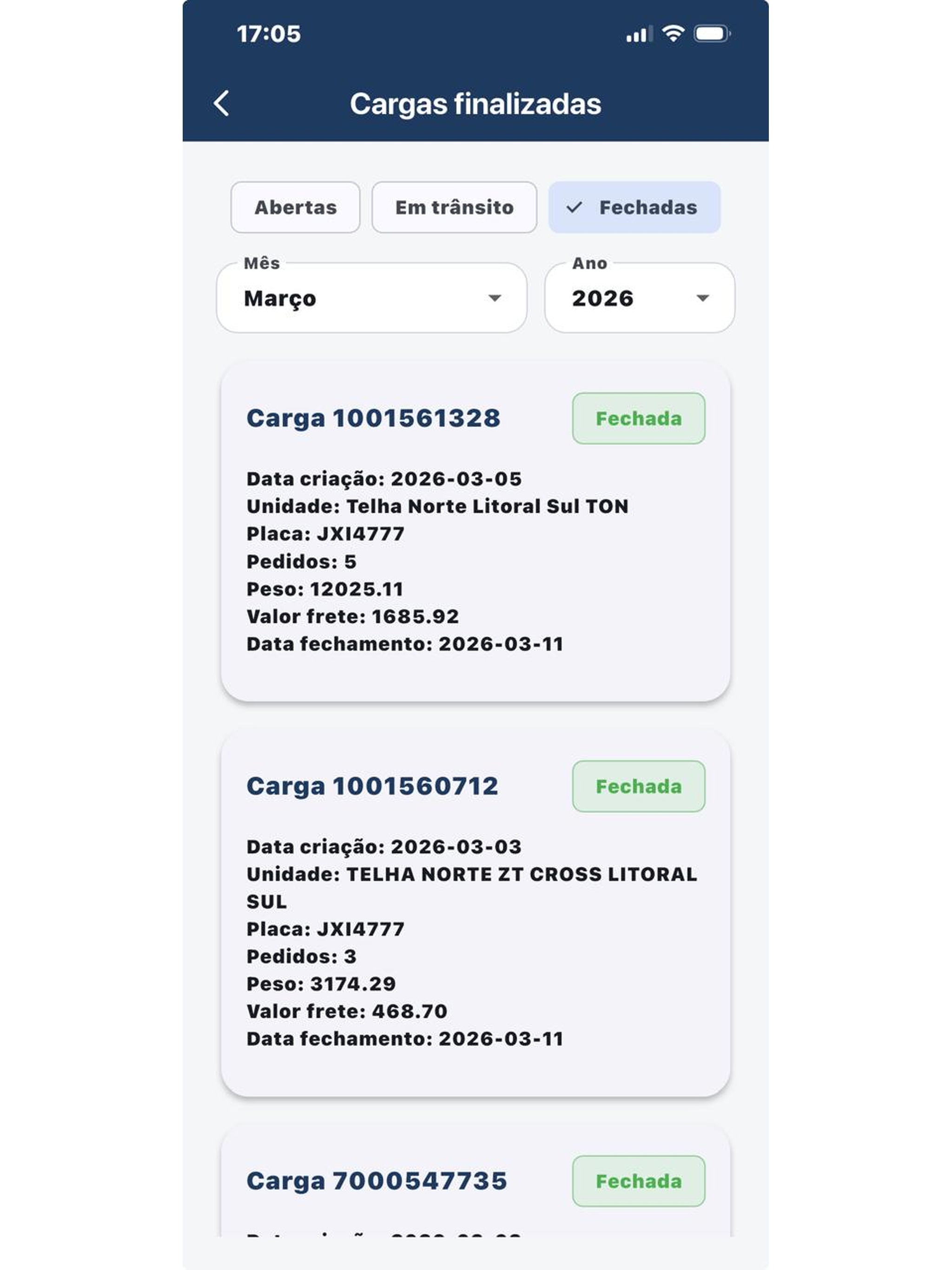 Controle de Fretes screenshot 8