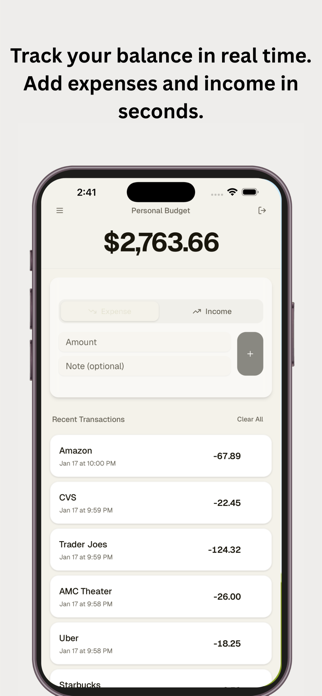 Simple Spend Tracker Screenshot 1 of 3