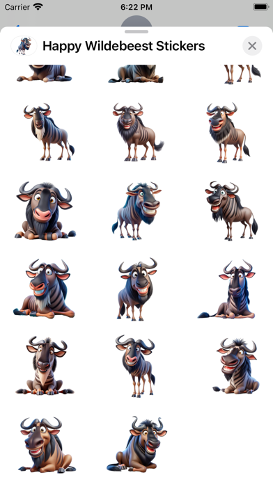 Happy Wildebeest Stickers Screenshot 3 - AppWisp.com Happy Wildebeest Stickers Screenshot 3 - AppWisp.com