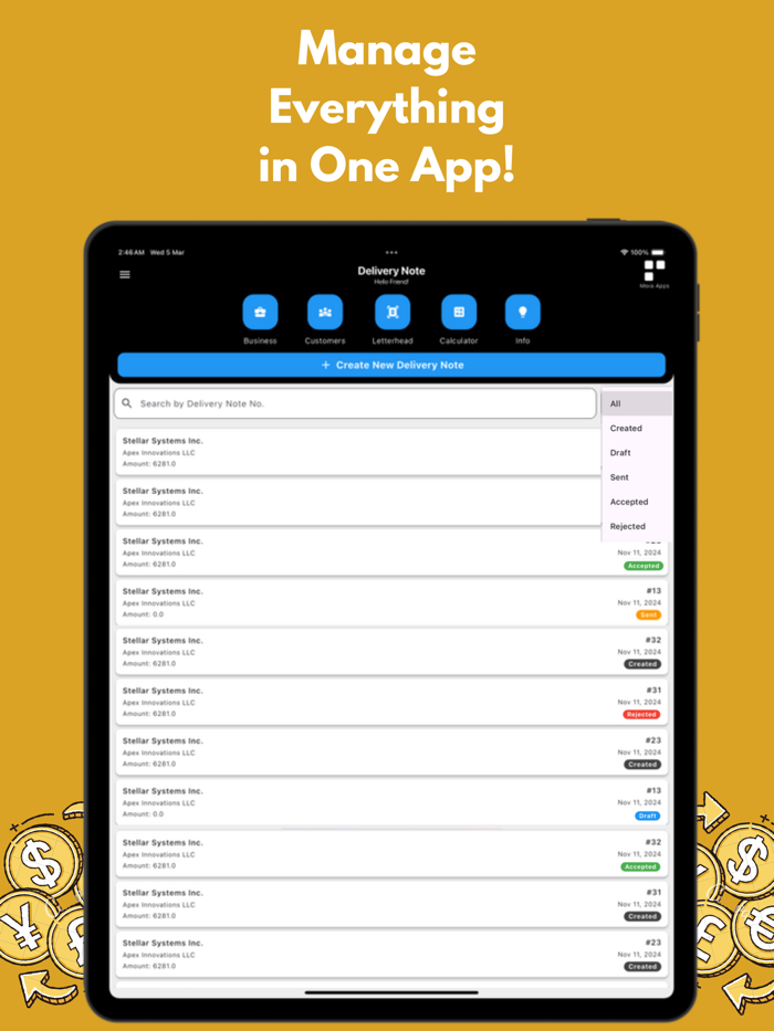 Delivery Note Maker App