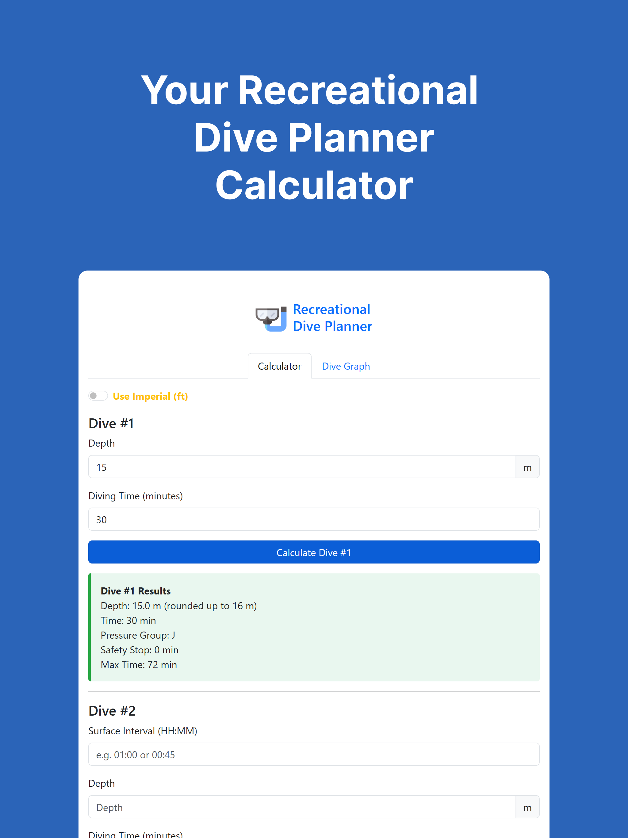 Dive Planner Calculator screenshot 4