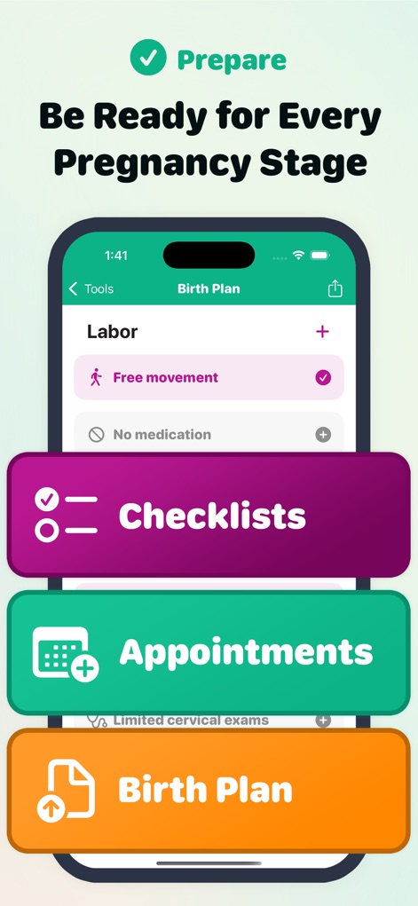 Pregnancy Tracker - Due Date - Prepare confidently with the customizable birth plan generator and essential checklists for every pregnancy stage.
